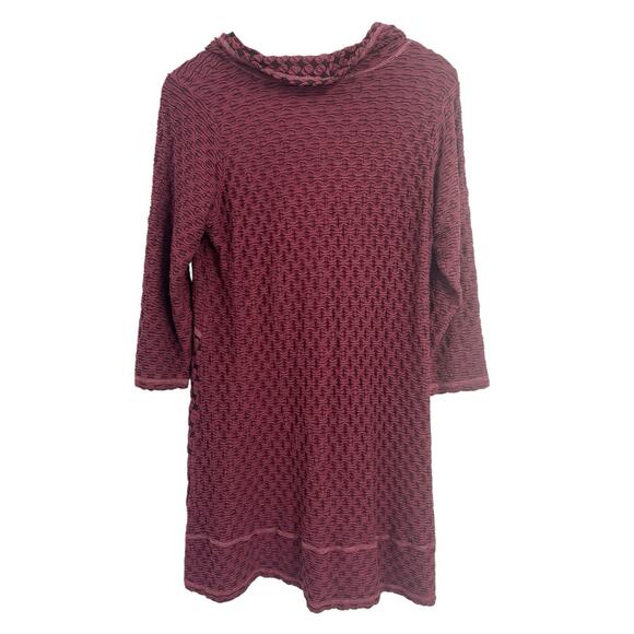 CMC Color Me Bottom Rose Purple Knit Cowl Neck Long Sleeve Dress Small NWT - Picture 2 of 4